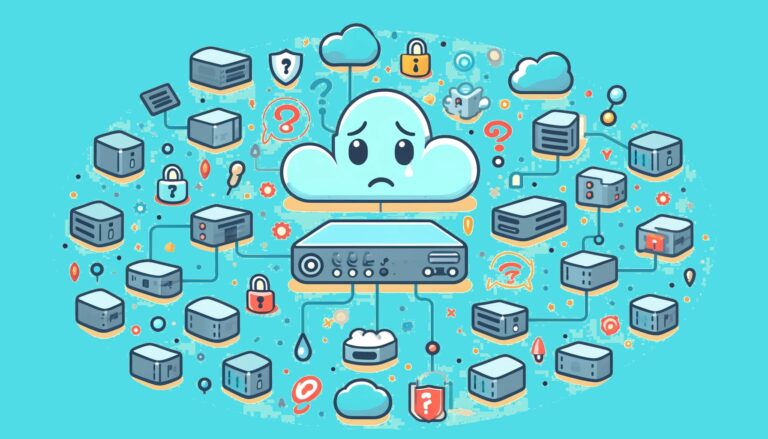 Cloud-based decentralised storage with a network of servers and padlock icons reflects the decentralization dilemma around data protection and privacy