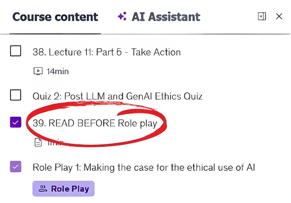 Udemy role play instructions