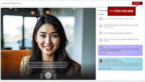 Udemy, steer the roleplay session