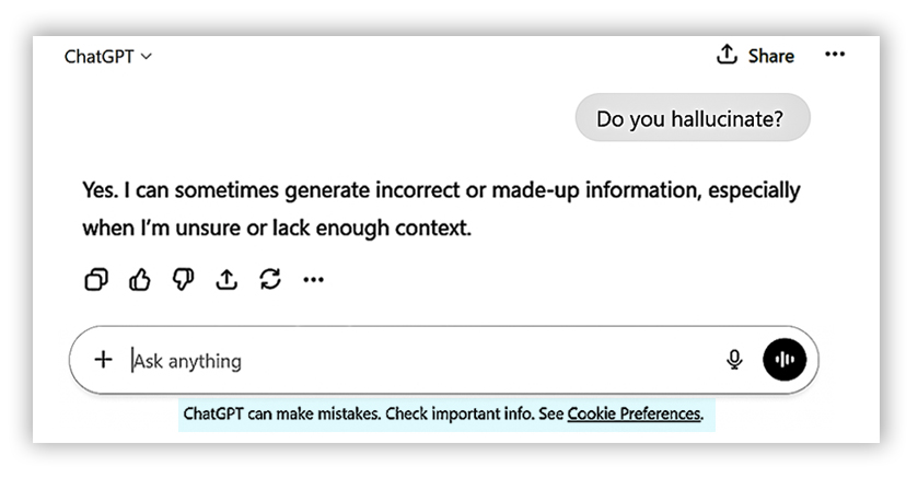 example question with hallucinated reply
