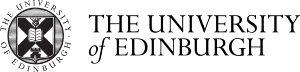 A dark, circular University of Edinburgh seal with engraved text reading THE UNIVERSITY OF EDINBURGH across the mark.