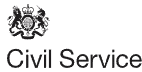 Grey branding with dark text reading “Civil Service”, accompanied by a small government crest near the top left.